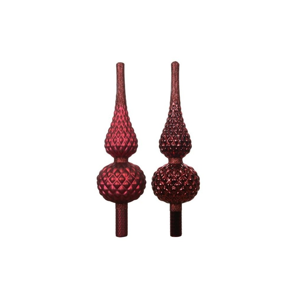 PUNTALE VETRO BORDEAUX PUNTA GLITTER H.30